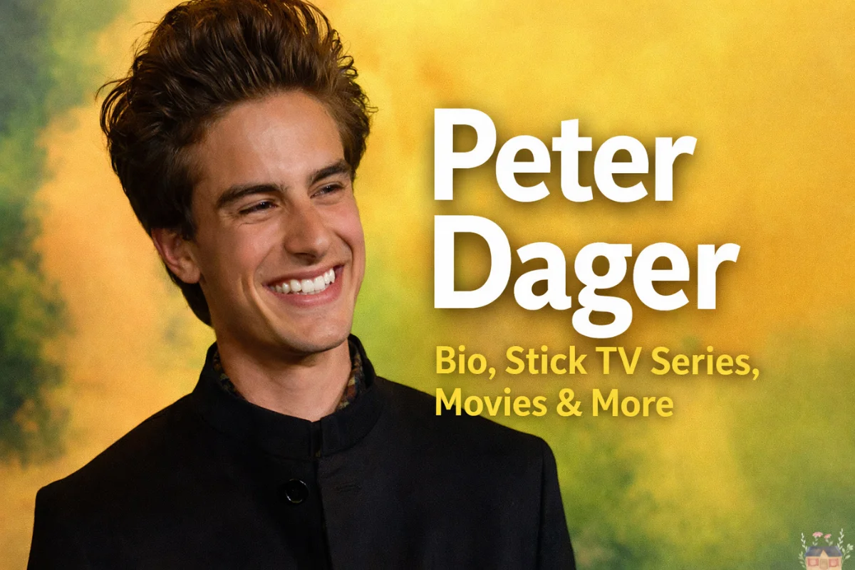 Peter Dager smiling at a public event, featured image highlighting his biography, Stick TV series, and acting career.