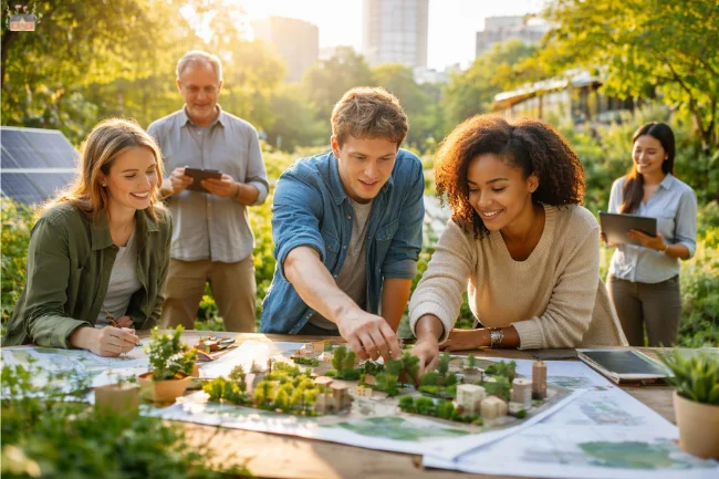 Poieno in action as people collaboratively design sustainable cities and shared futures.