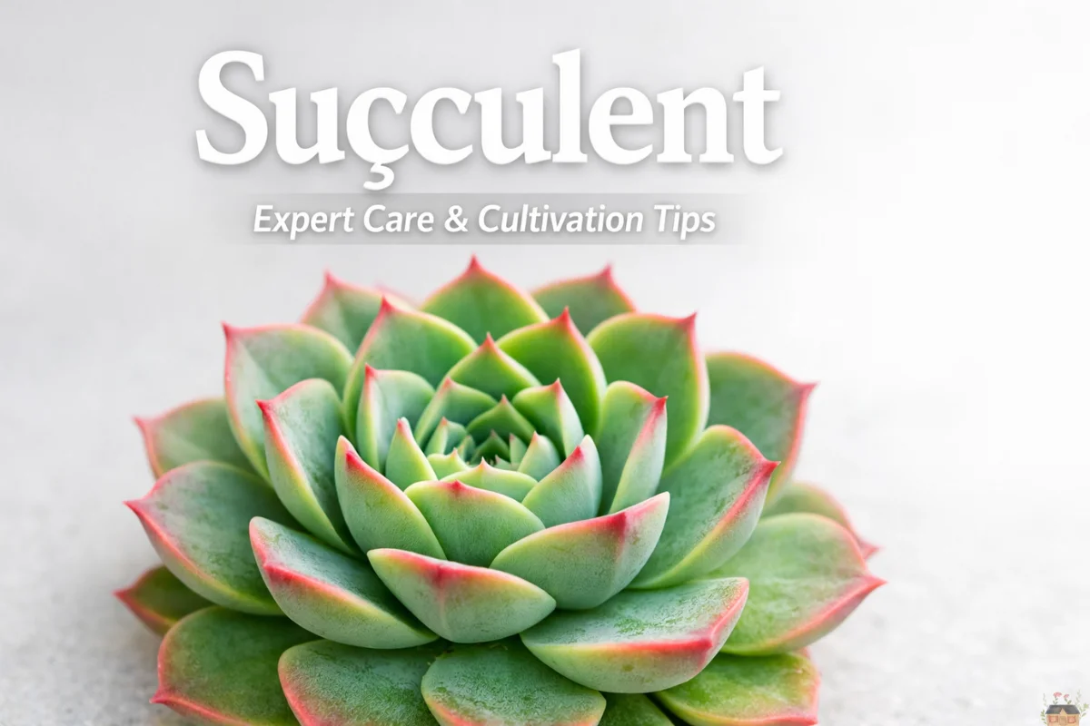 Suçculent plant close-up showing healthy green rosette leaves with expert care and cultivation concept.