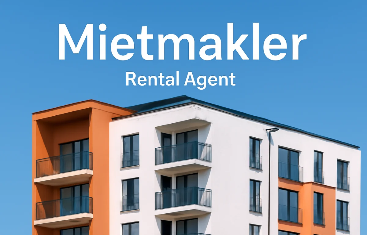 Mietmakler - Modern apartment building showcasing rental properties with clear blue skies.