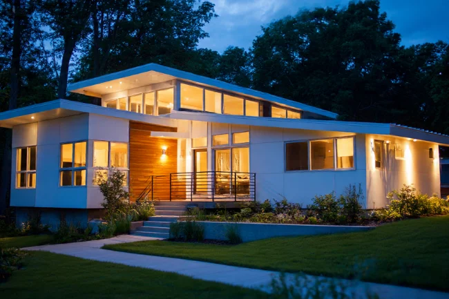 Alexander Home Improvement - Modern eco-friendly home with energy-efficient lighting and design.