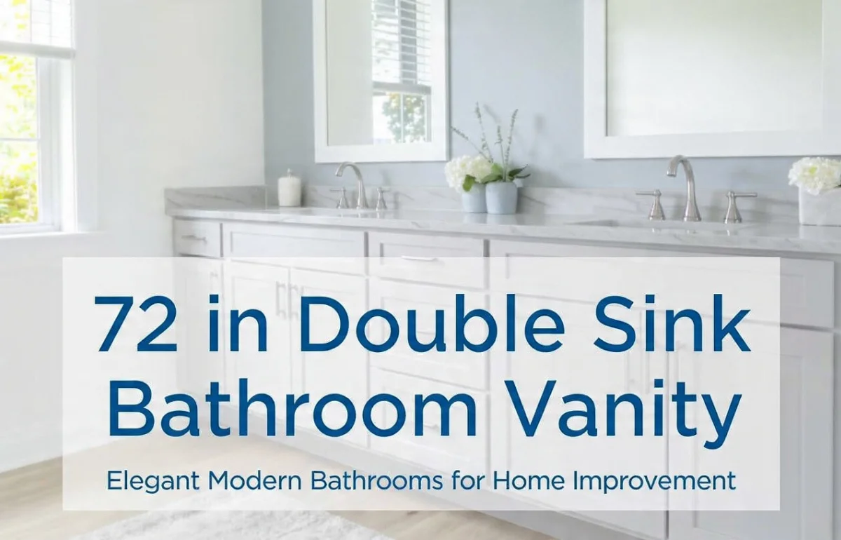 Modern 72 in Double Sink Bathroom Vanity in a bright, elegant bathroom with marble countertop and stylish fixtures