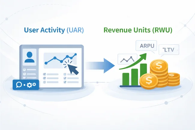 RWU UAR linking user activity data to revenue units in business analytics