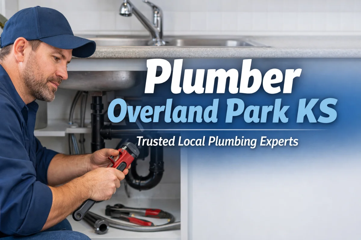 Plumber Overland Park KS repairing residential kitchen plumbing