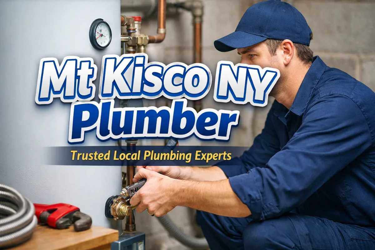 Mt Kisco NY Plumber working on a residential water heater in a local home