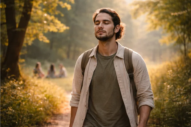 Yürkiyr reflected through mindful walking, calm breathing, and cultural wellness in nature