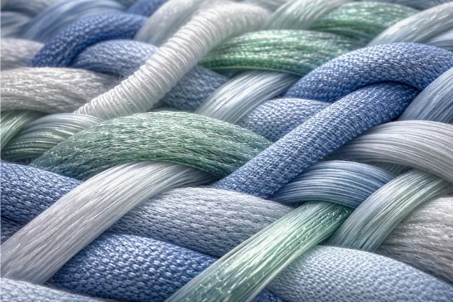 Chromtex engineered fiber structure showing recycled and advanced polymer composition