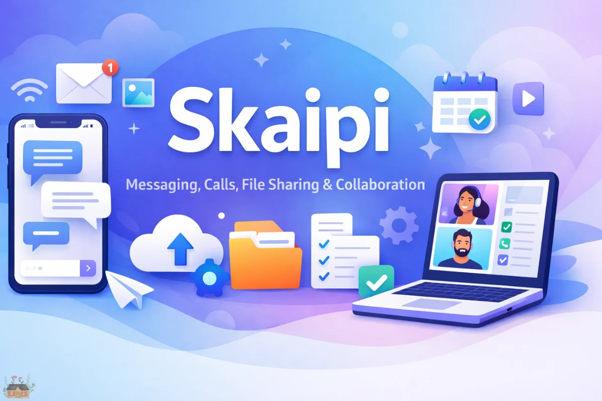 Skaipi all-in-one communication platform for messaging, video calls, file sharing, and collaboration