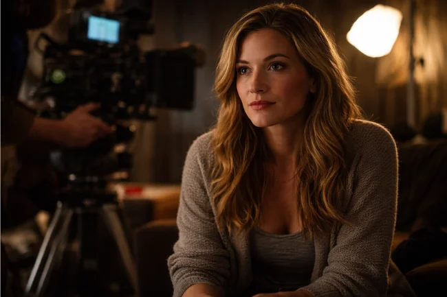 Brandi Loge on an indie film set, reflecting her early acting journey and creative growth