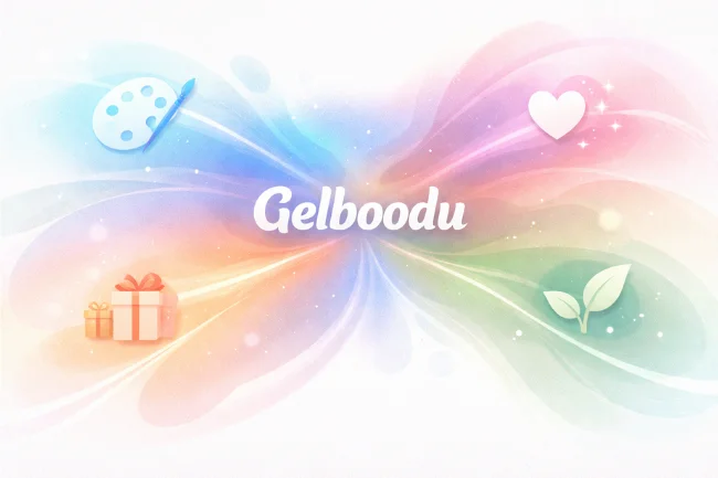 Gelboodu conceptual illustration showing one word connecting multiple meanings across art, emotion, culture, and sustainability