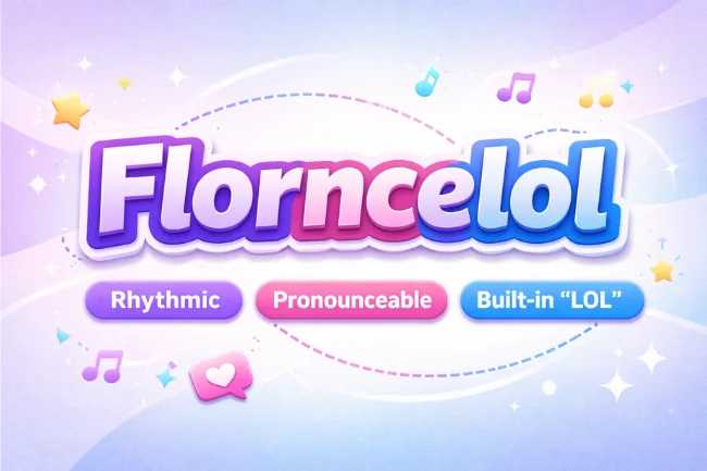 Florncelol word typography illustration highlighting rhythm, pronunciation, and built-in humor