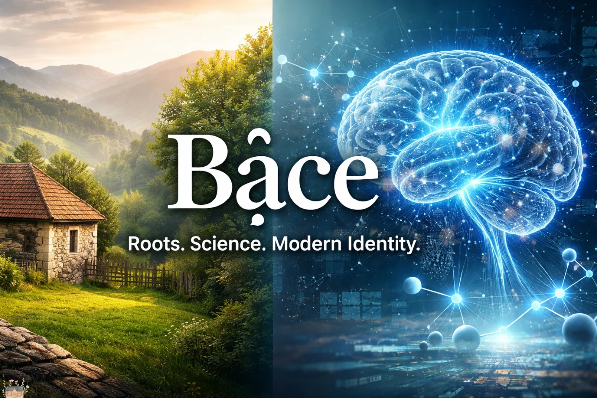 Bảce featured image showing Serbian village roots and futuristic brain science concept