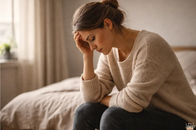 Duaction showing a person stuck in rumination, representing negative focus and overwhelming thoughts.