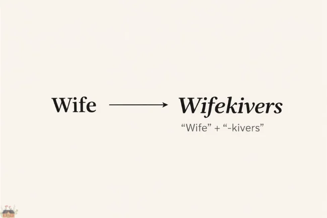 Typography breakdown of Wife and Wifekivers showing the playful “-kivers” suffix transformation.