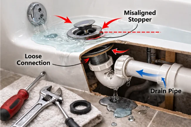 Bathtub Drain Won’t Drain