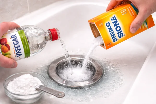 Apply Baking Soda and Vinegar