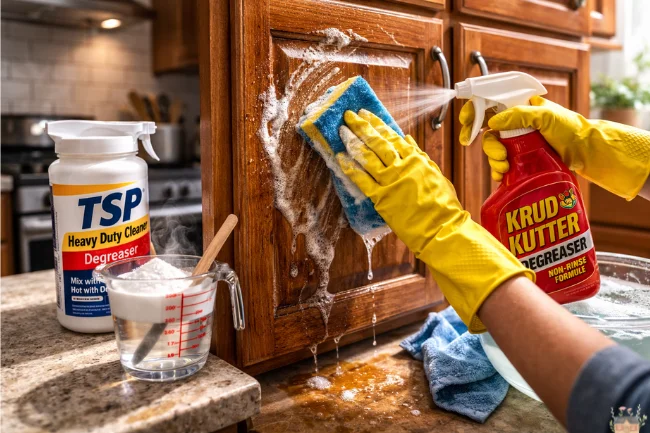 Degrease Kitchen Cabinets for Painting