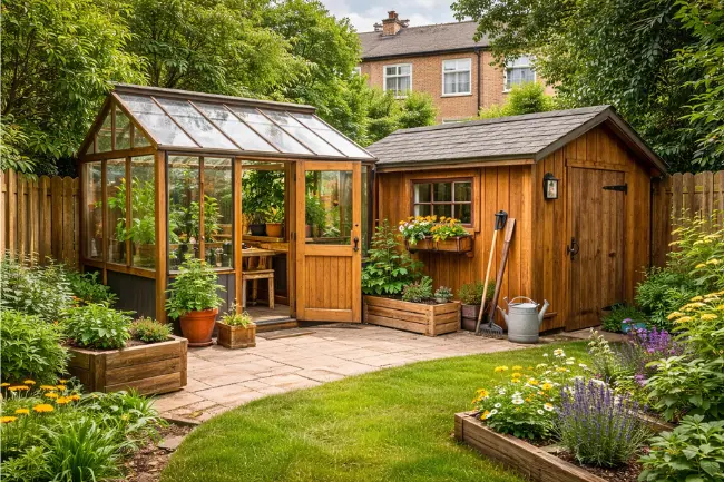 Greenhouse and Garden Shed Combination