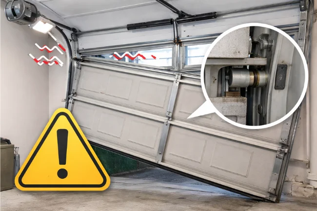 prevent garage door roller popping out
