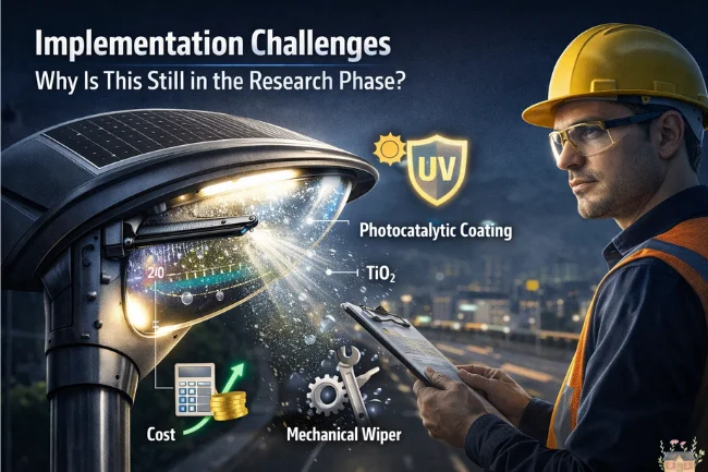 self cleaning street lamp research dust resistant lamp project exist