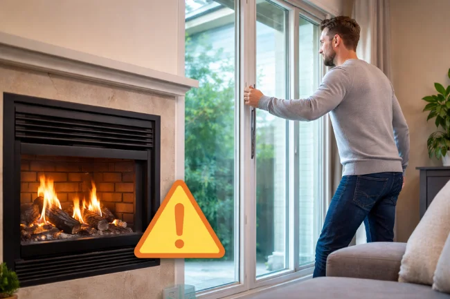 Pilot Light on a Gas Fireplace