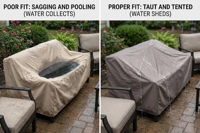 Keeping Water From Pooling Backyard Furniture Cover