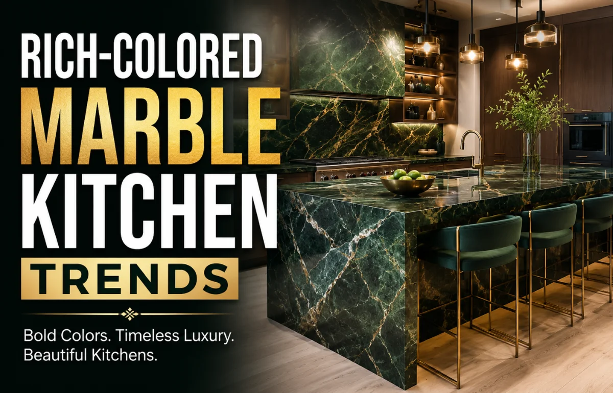 Rich-Colored Marble Kitchen Trends