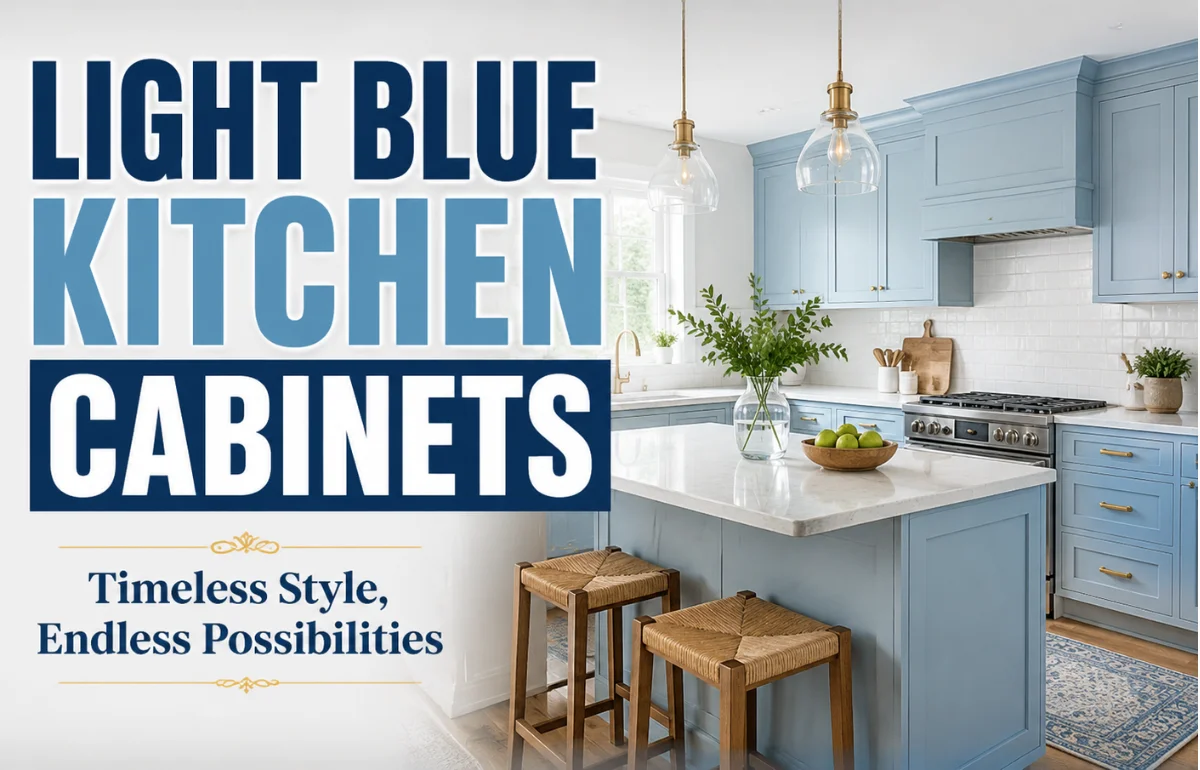 light blue kitchen cabinets