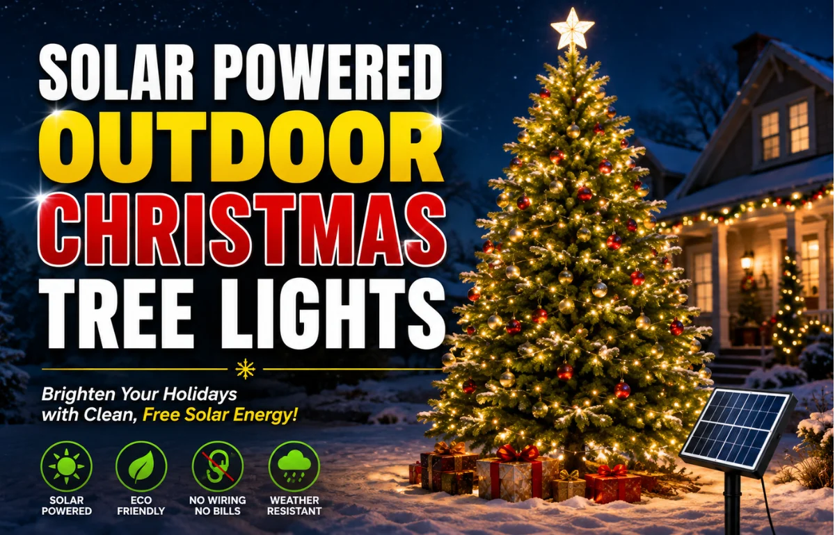 Solar Powered Outdoor Christmas Tree Lights