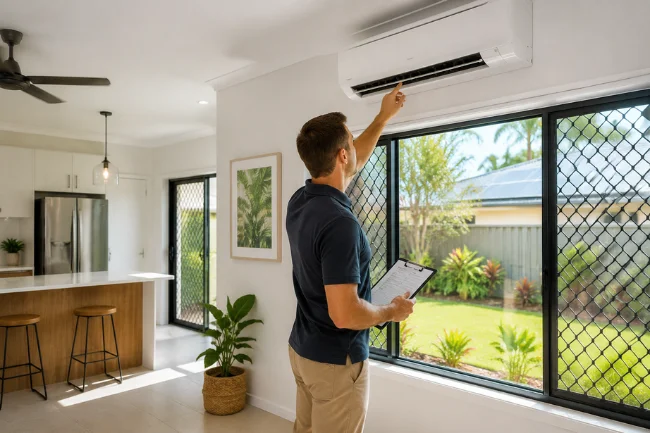 Houses for rent in Darwin, Australia inspection checklist AC check